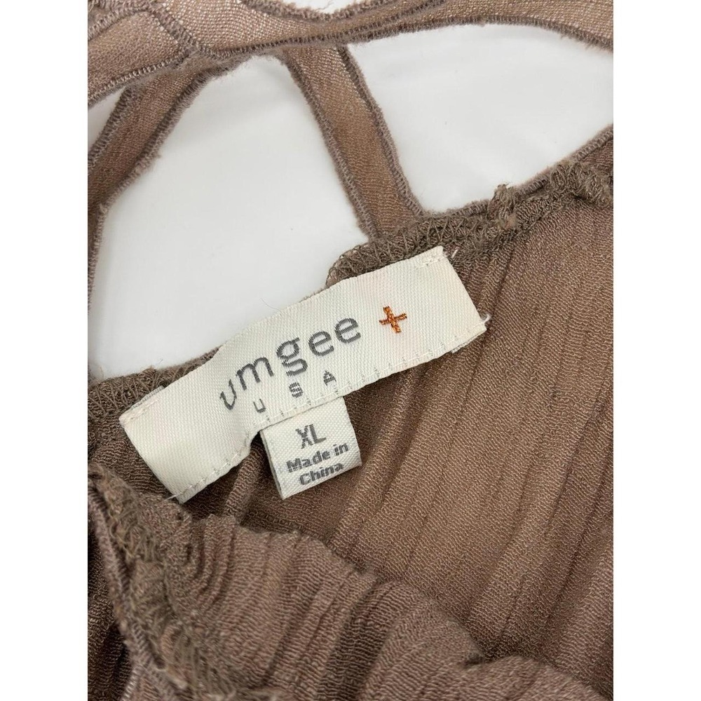 Umgee Boho Dress, Lattice Cut Out Neckline, Tiered Ruffle Hem, Women's Size XL - Picture 3 of 7